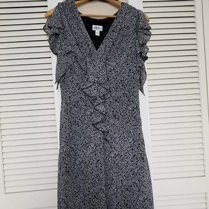 JBS LTD Navy/White Leaf Print Dress Size 12P